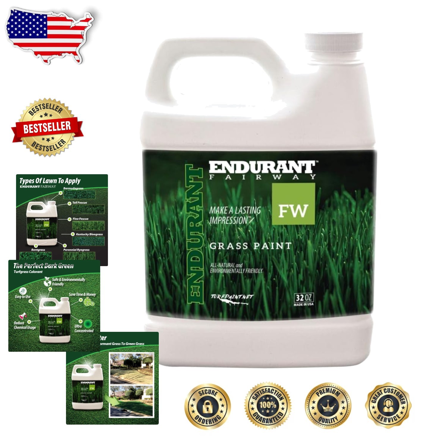 Revive Dry Lawns: 32oz Fairway Green Grass Spray Paint, Pet Friendly, 1000 Sq Ft
