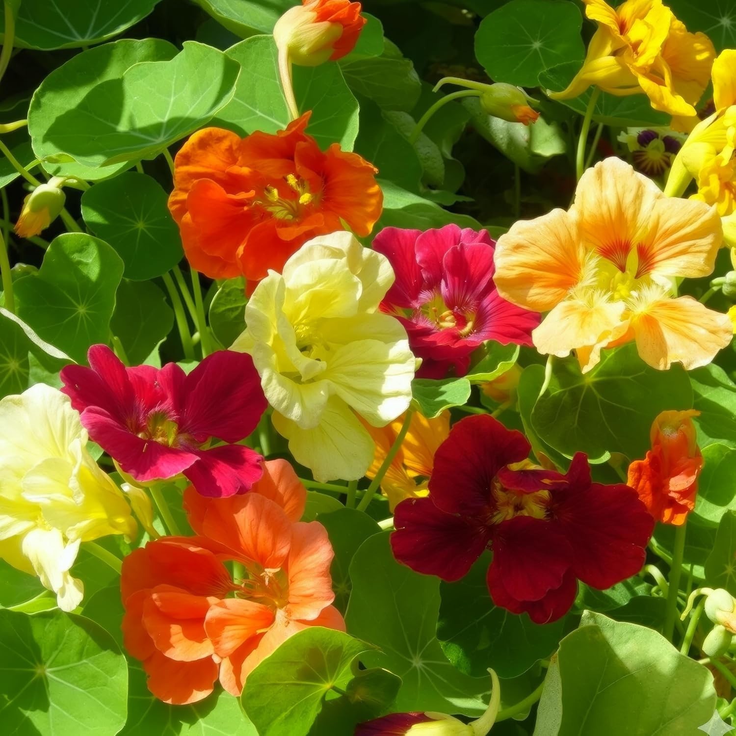 Vibrant Jewel Blend Nasturtium Seeds – Edible, Butterfly-Friendly, 70 Count Pack