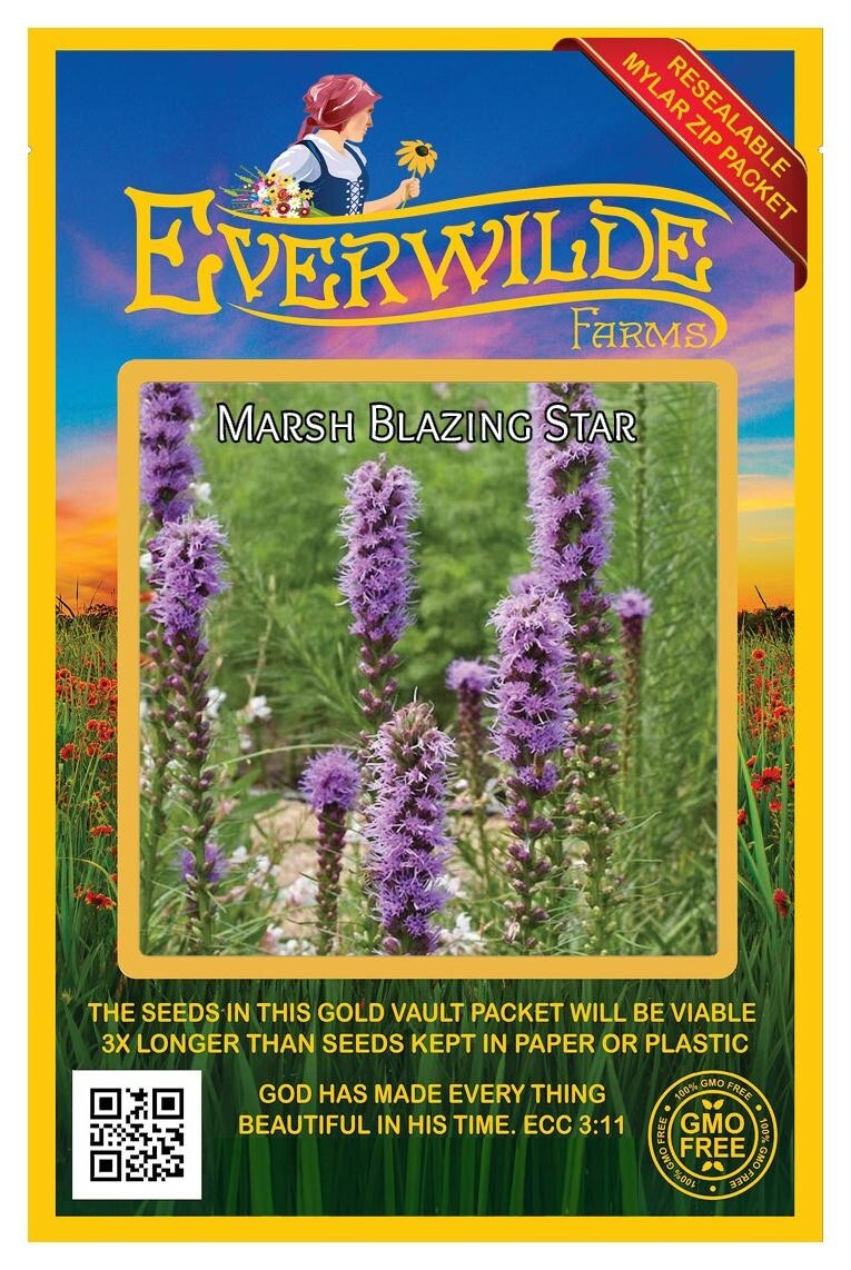 400 Marsh Blazing Star Wildflower Seeds – Everwilde Farms Mylar Seed Packet