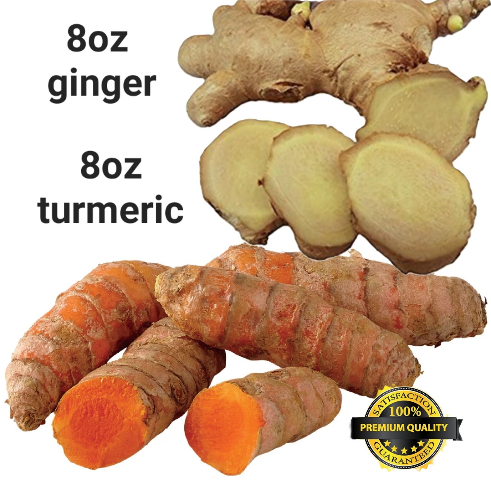8oz Turmeric Roots 8oz Ginger Organic, Plant, Spices, Cooking, Curcuma Longa