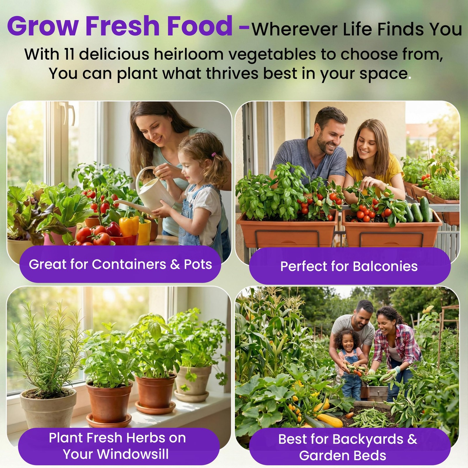 11 Heirloom Seeds for Planting Vegetables and Fruits, 4800 Survival Seed Vault a