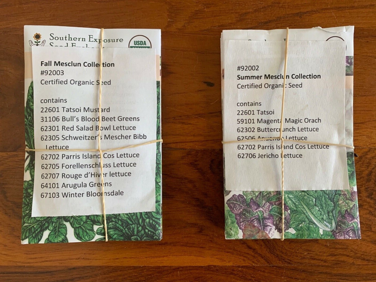 Southern Exposure Seed Exchange FALL & SUMMER Mesclun Collections Lot of 2
