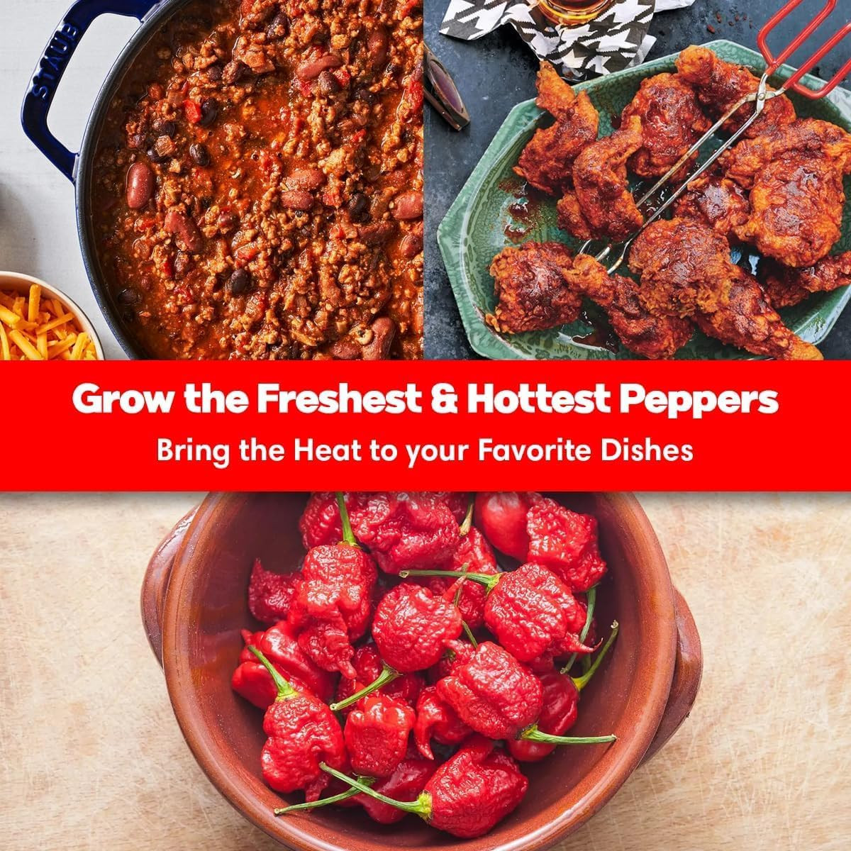 Carolina Reaper Ghost Pepper Grow Kit – All in One Starter Grow Kit – Bhut Jolok