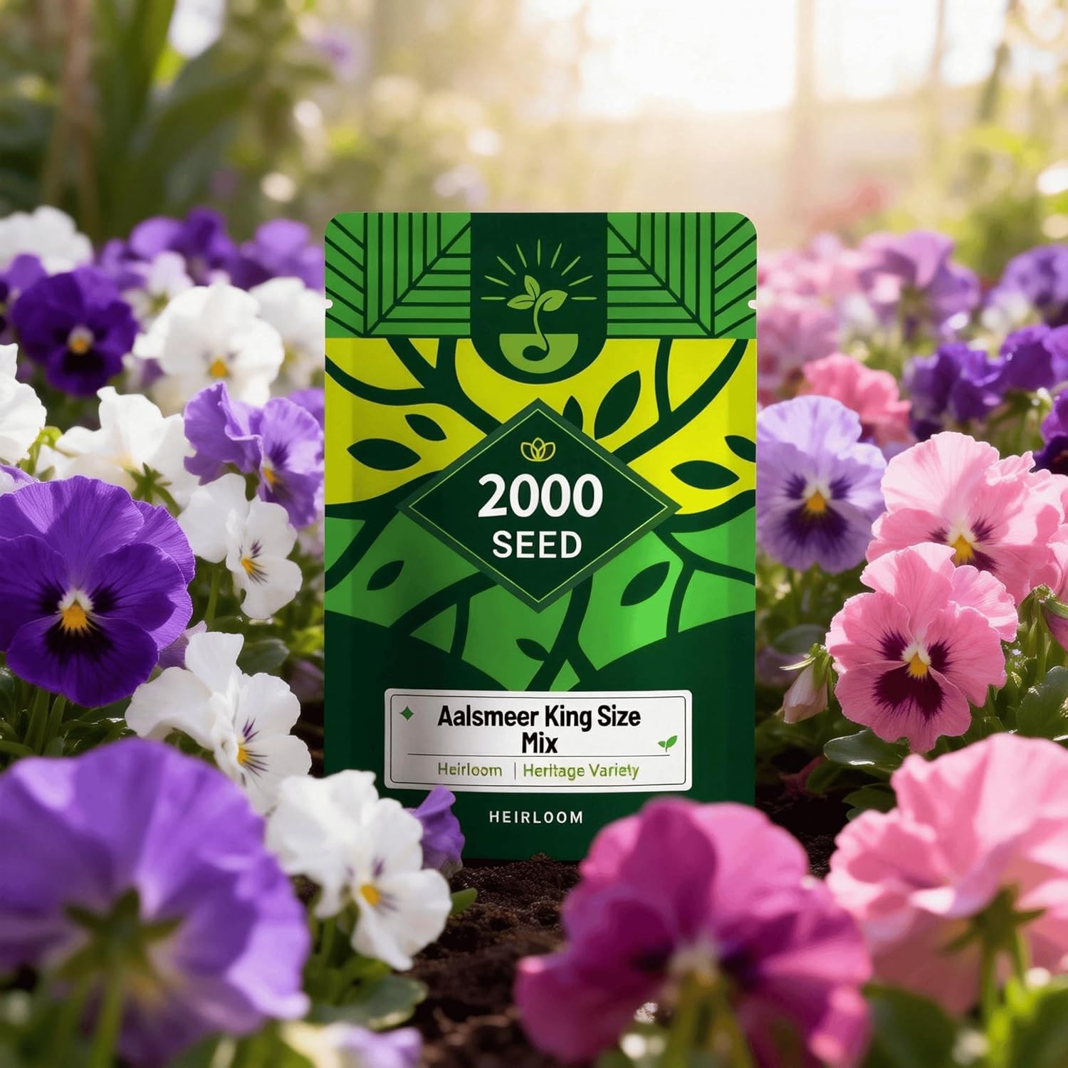 2000 Viola Flower Seeds for Pots, Borders, and Window Boxes – Cool Season Variet