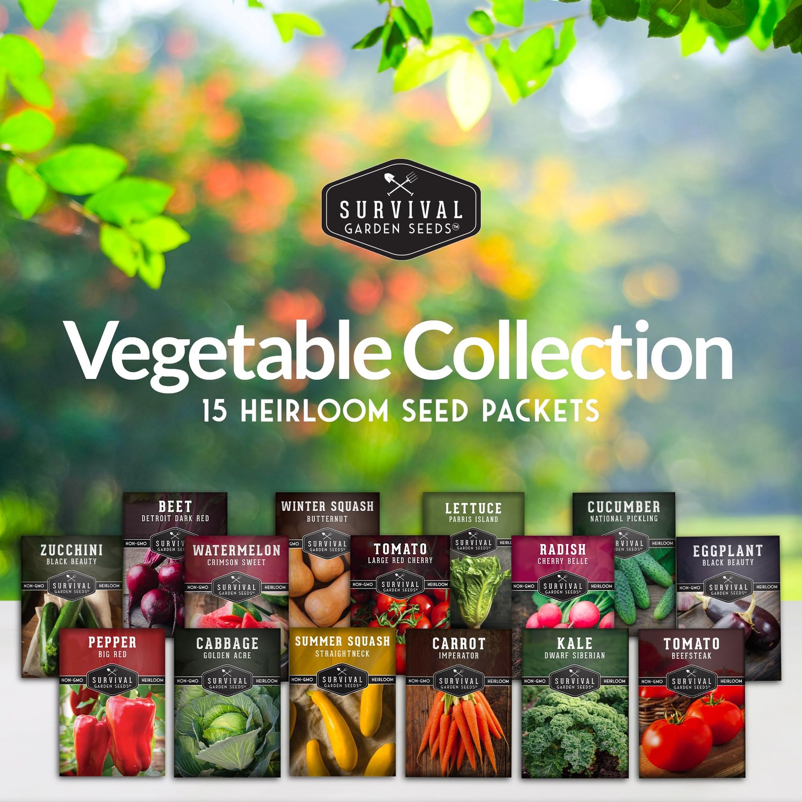 Vegetable Seed Vault Set 15 Varieties Variety Pack for Planting New