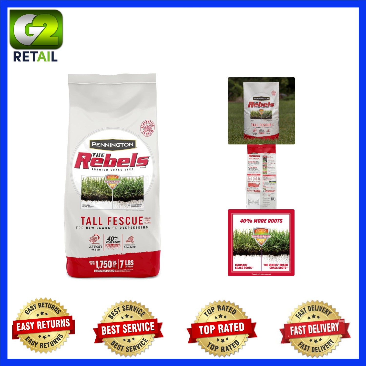 Tall Fescue Grass Seed – 7 lb Covers 10,000 sq. ft. Lawn Solutions