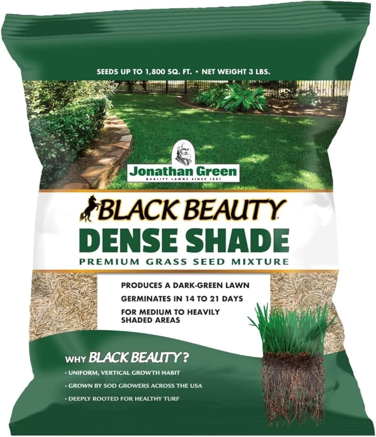 Eco-Friendly Shade Grass Seed, 3 lb – Insect Resistant & Fosters Lush Growth