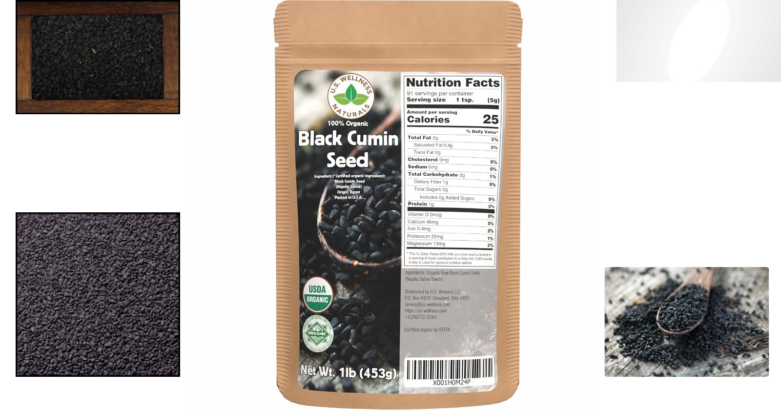 Organic Black Cumin Seeds 1lb – Nigella Sativa for Culinary Excellence