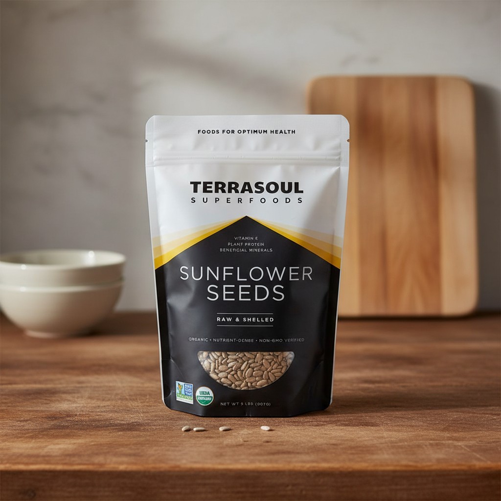 Fresh Organic Hulled Sunflower Seeds, 2 Pounds – Raw, Unsalted, Gluten-Free