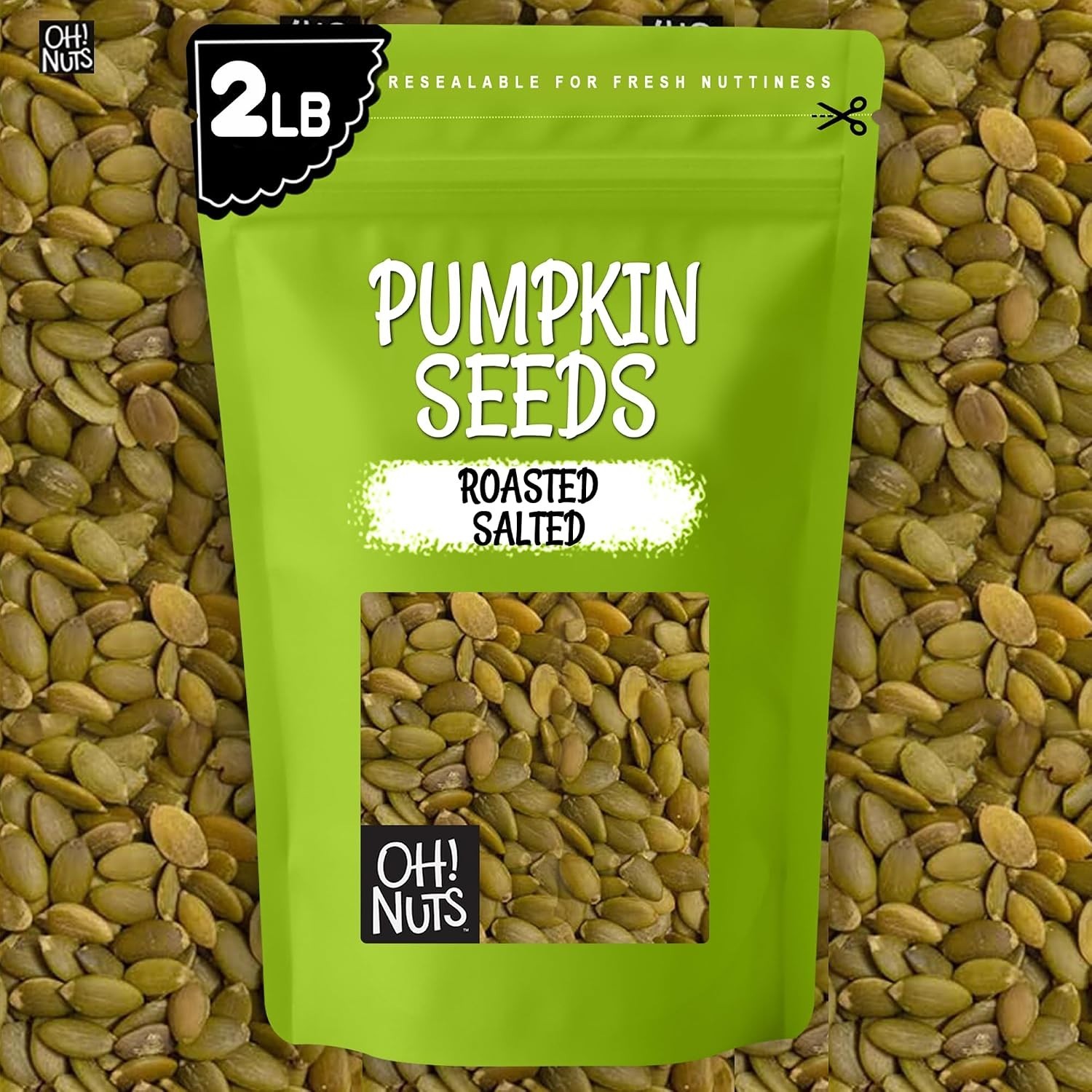 2 lb Roasted Salted Pumpkin Seeds – Healthy Snack for Keto, Paleo & Diets