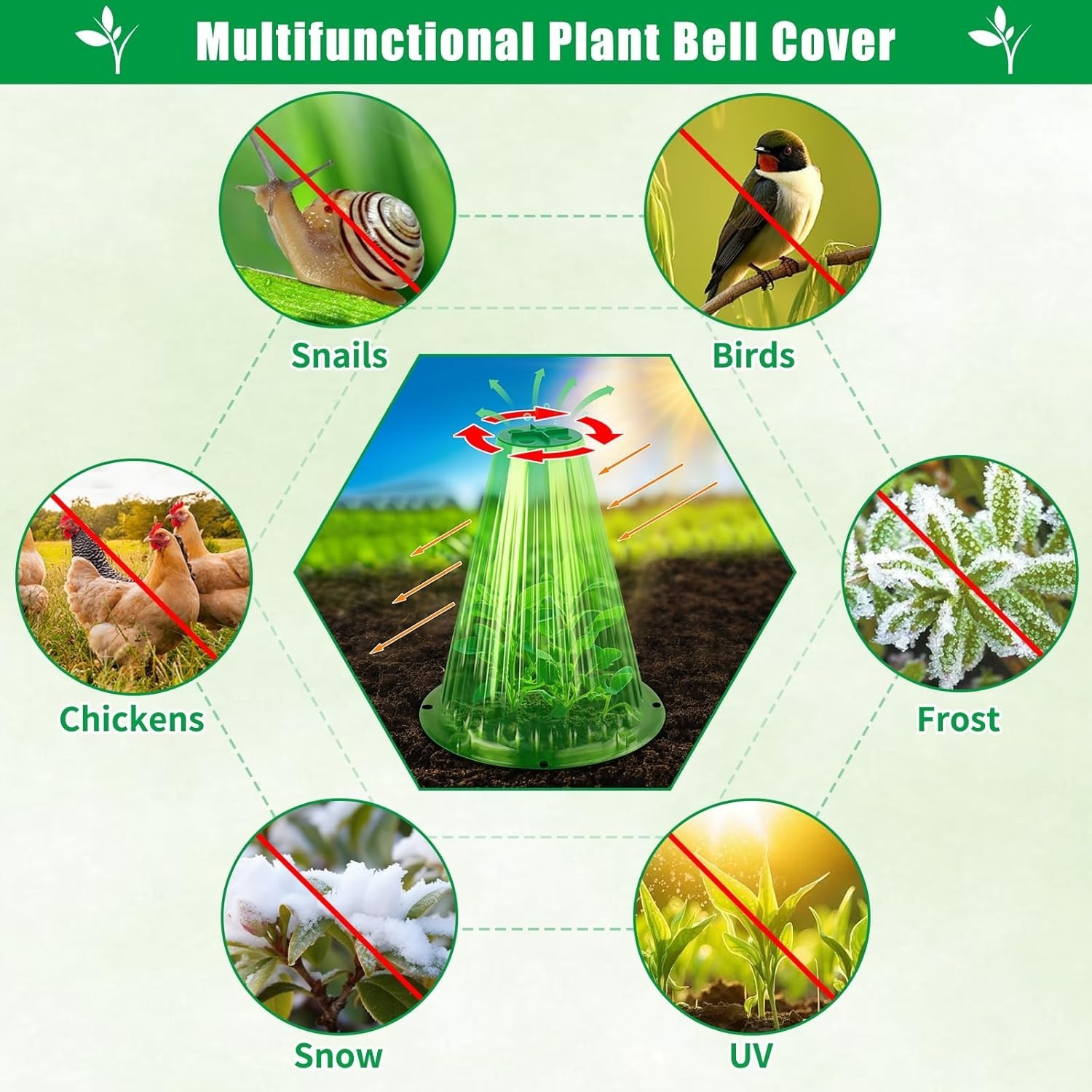 Multi-Functional 30 Pack Plant Cloches – Weather & Animal Protection Included