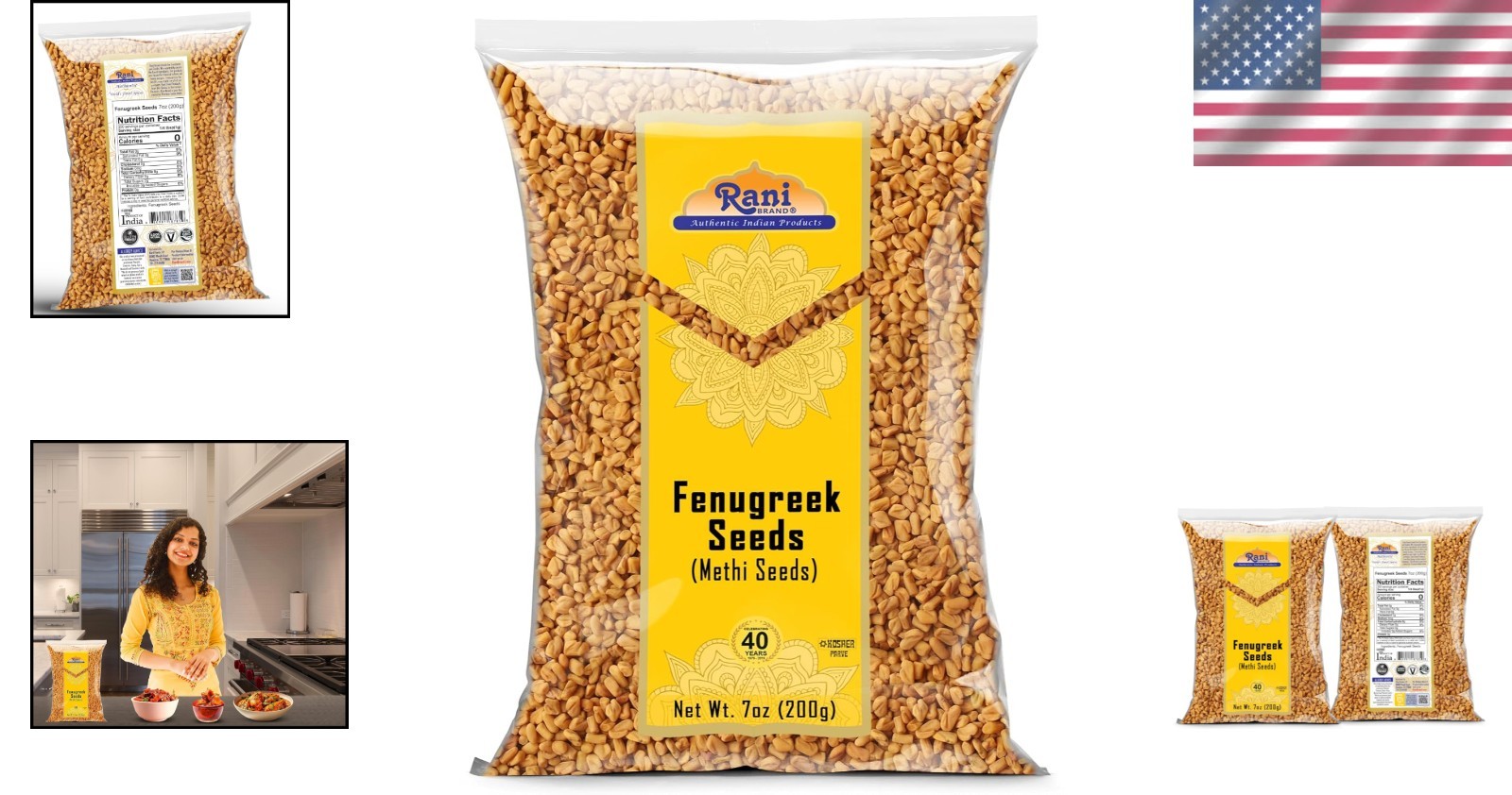 Rani 7oz Whole Fenugreek Seeds – Natural, , Gluten-Free Cooking Essential