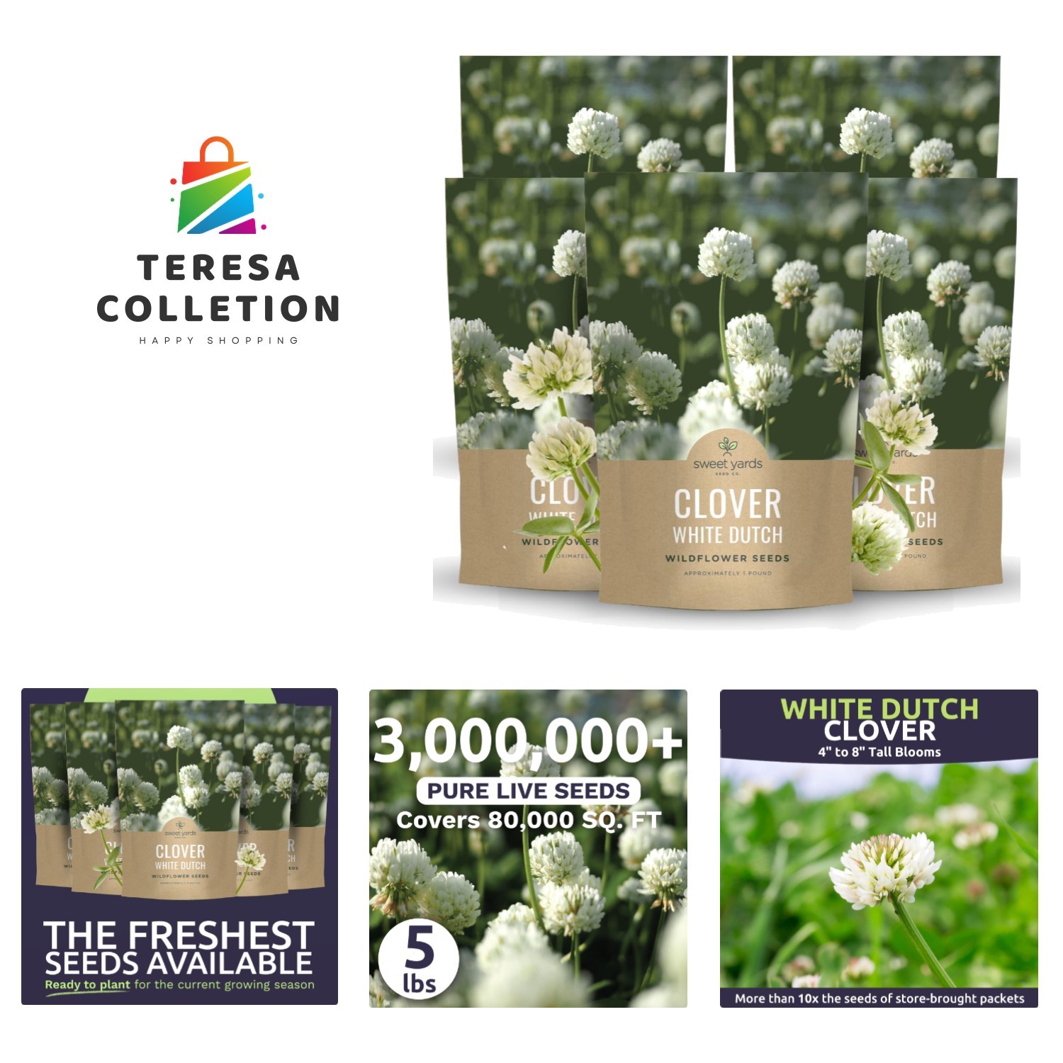 Effortless Gardening with 5 Pounds of White Dutch Clover – Erosion Control Seeds