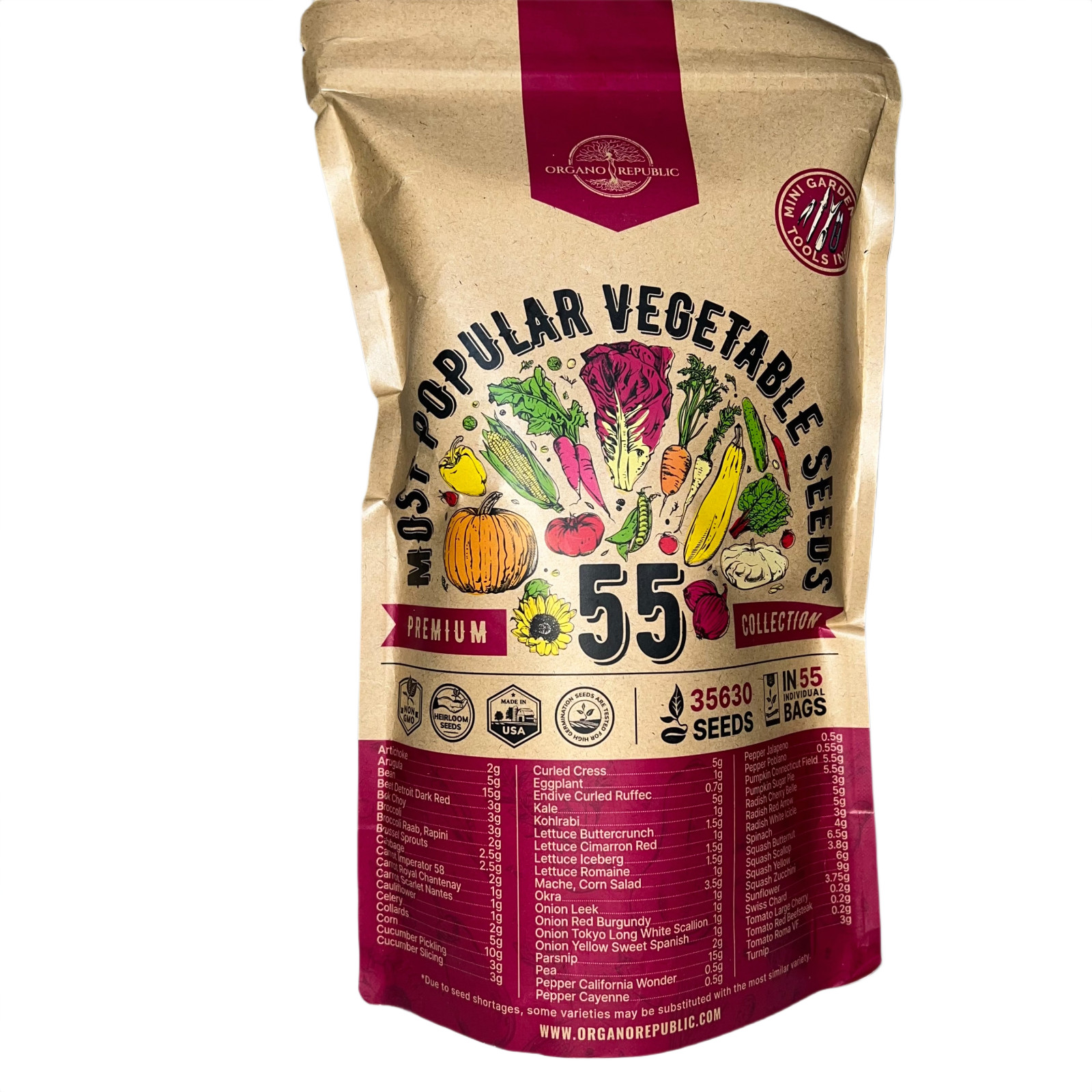 55 Vegetable Seeds Variety Pack 35K+ Non-GMO Heirloom Garden Kit New