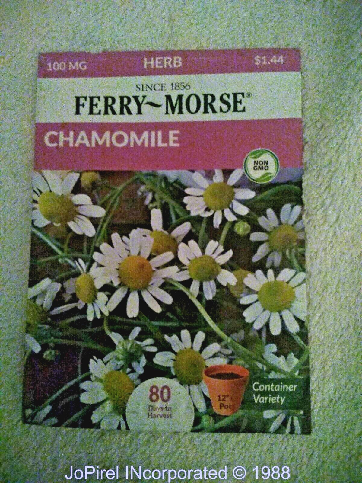 Chamomile 100 MG Herb Seed Non-GMO – Ferry Morse 80 days to harvest 12/22