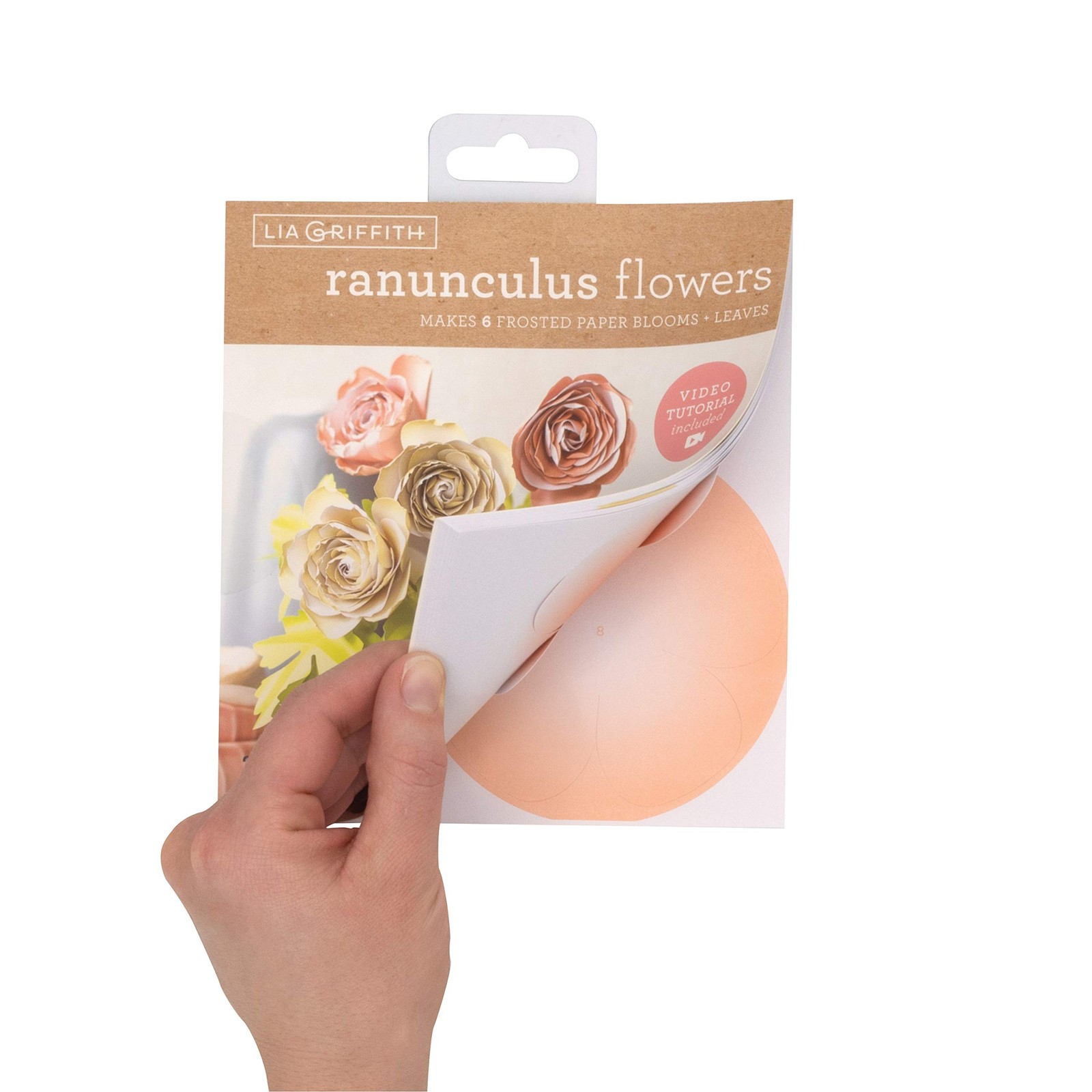 Frosted Paper Blooms Ranunculus Flowers 6×6.5 Assorted Colors 21 Pages Craft