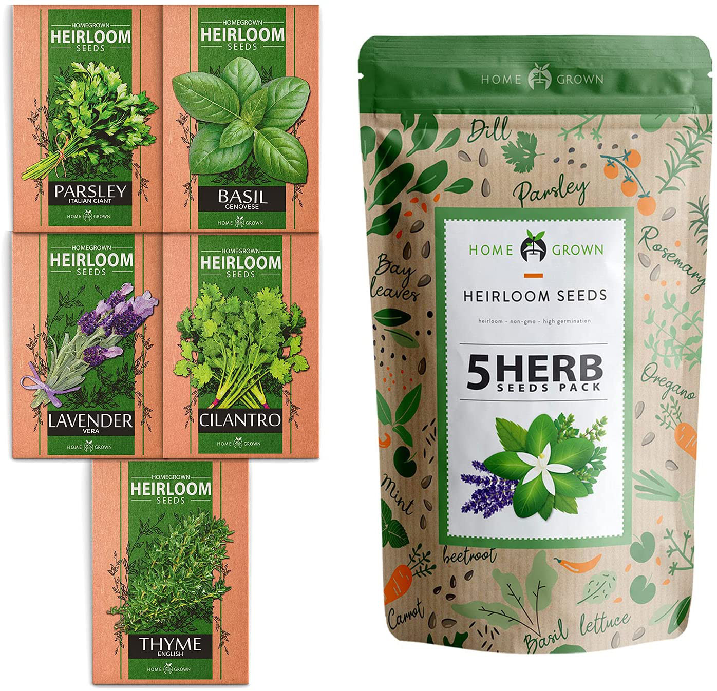 15 Culinary Herb Seed Vault – Heirloom and Non GMO – 4500 Plus Seeds for Plantin
