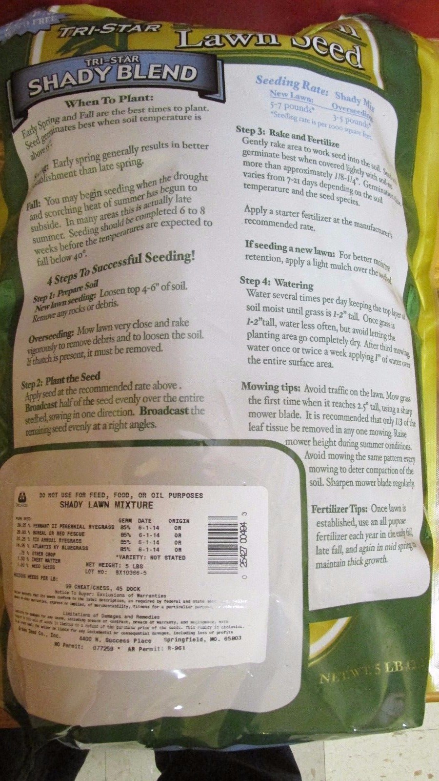 10 LBS SHADY BLEND GRASS SEED KY BLUEGRASS CREEPING FESCUE PERENNIAL RYEGRASS