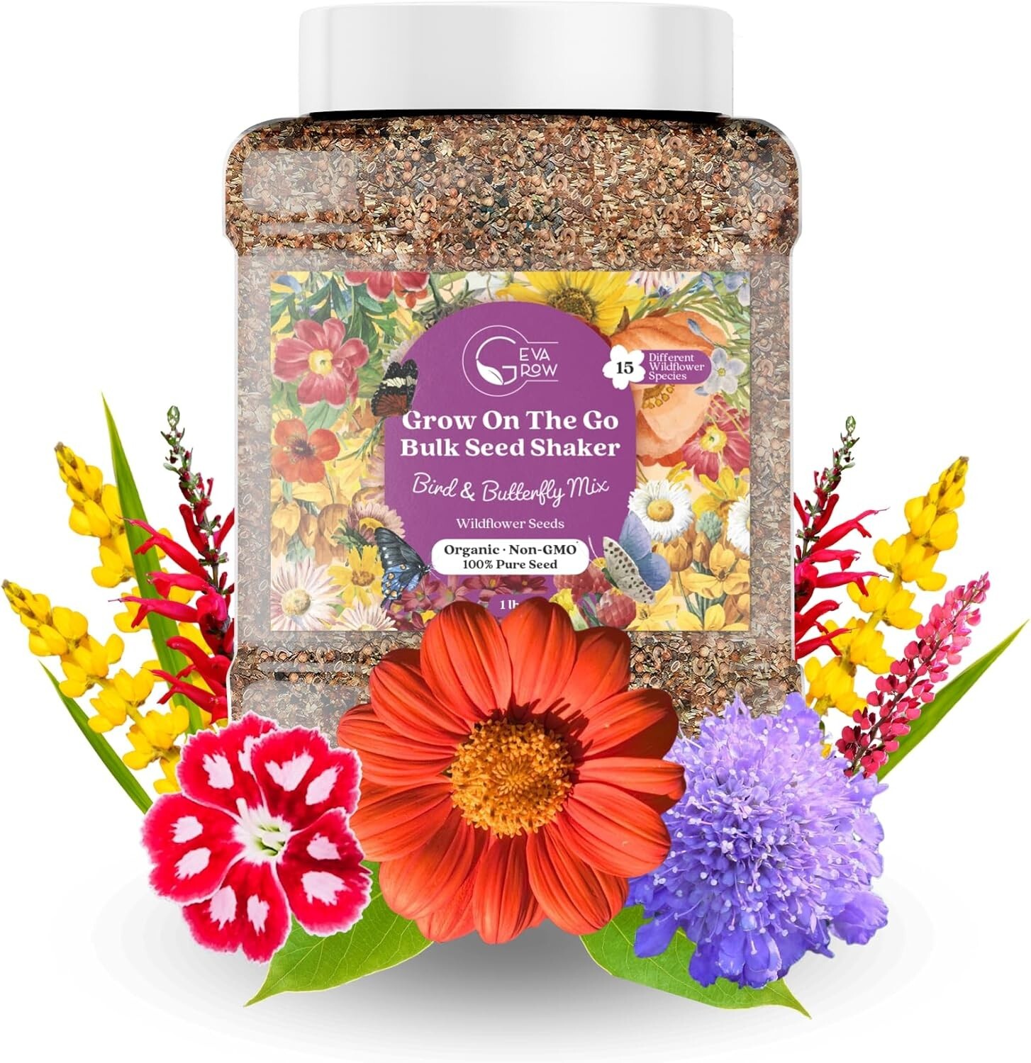 Transform Your Backyard – 1 Pound Bird & Butterfly Mix – Bulk Wildflower Seeds