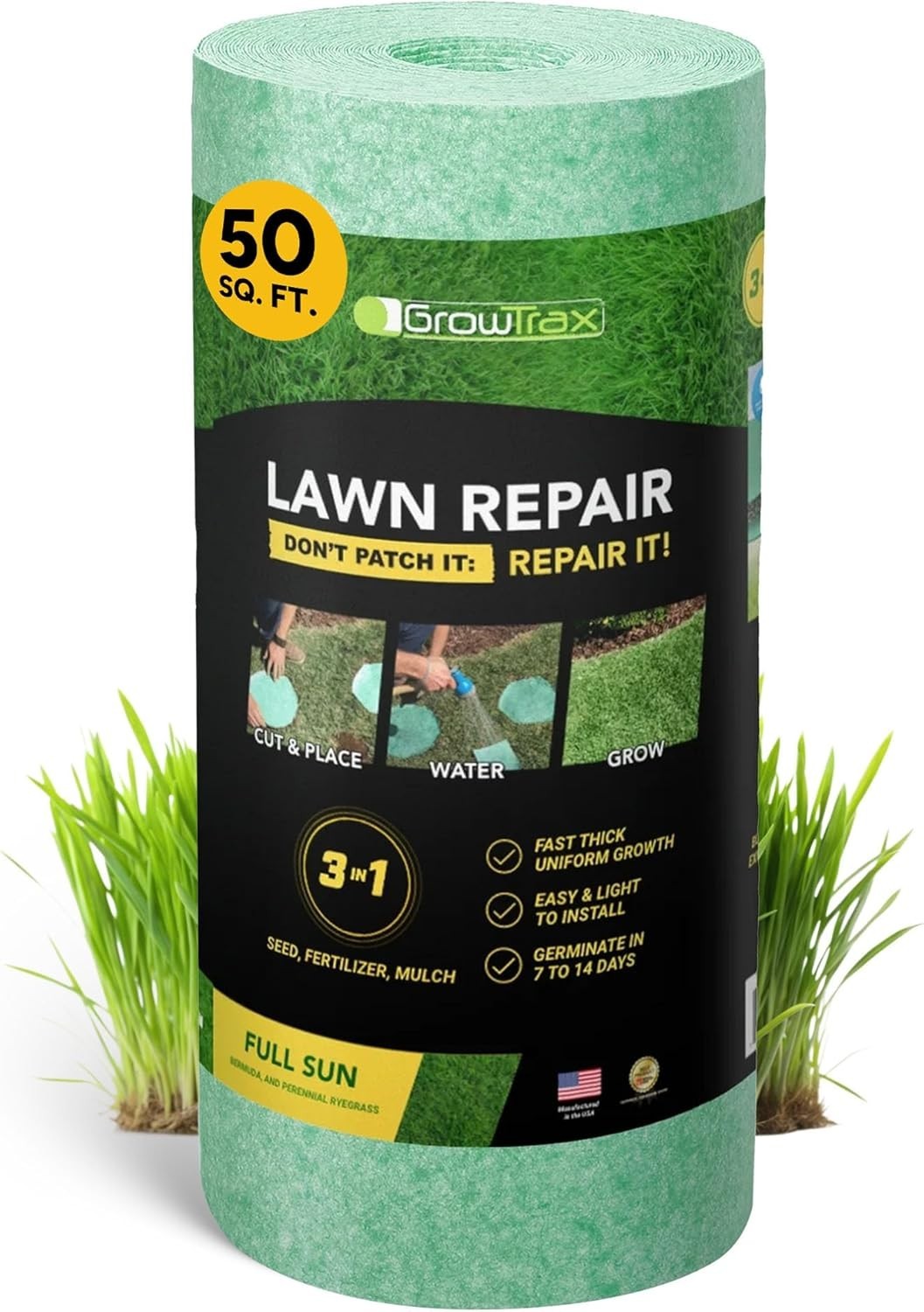 Fast Germination 50 SQFT Bermuda Rye Grass Seed Mat – Eco-Friendly Lawn Solution
