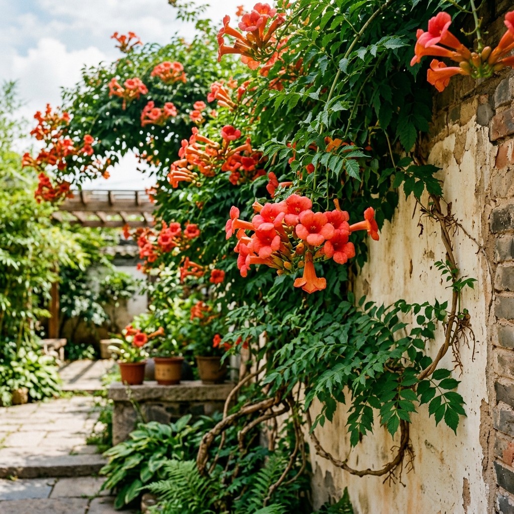 100 Pcs Trumpet Vine Seeds – Suitable for Outdoor Garden & Trellis Planting
