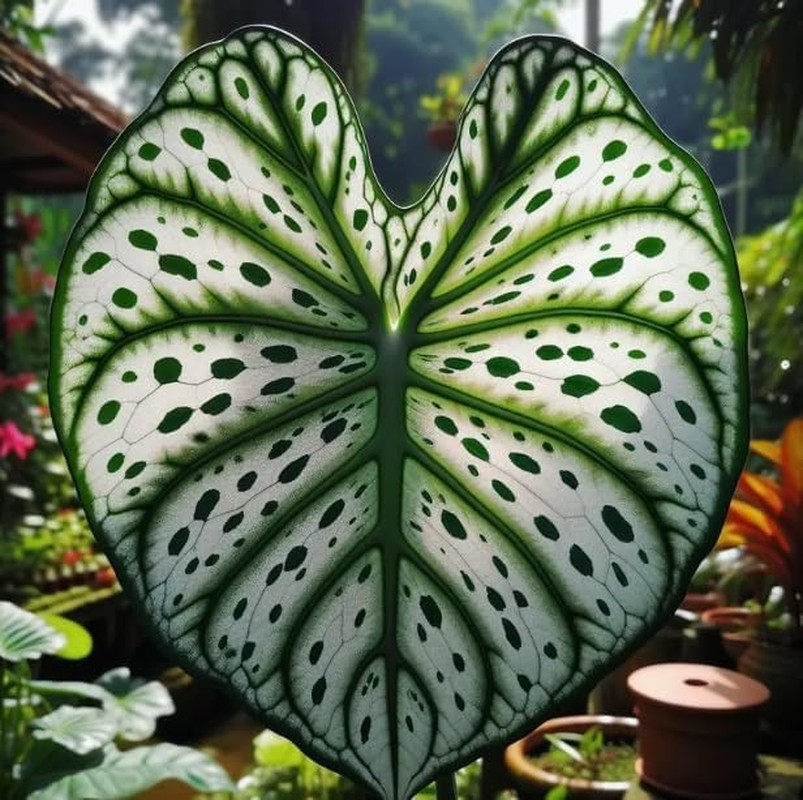 Fancy Green and White Caladium Bulbs for Planting – Easy to Grow Perennial Hosta