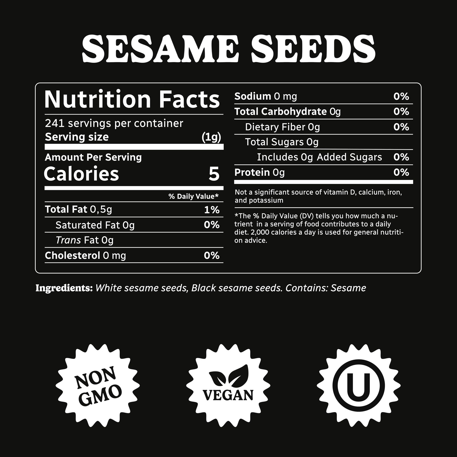 Bakers Club 8.5oz Mixed Black and White Sesame Seeds – 8.5 Ounce (Pack of 1)