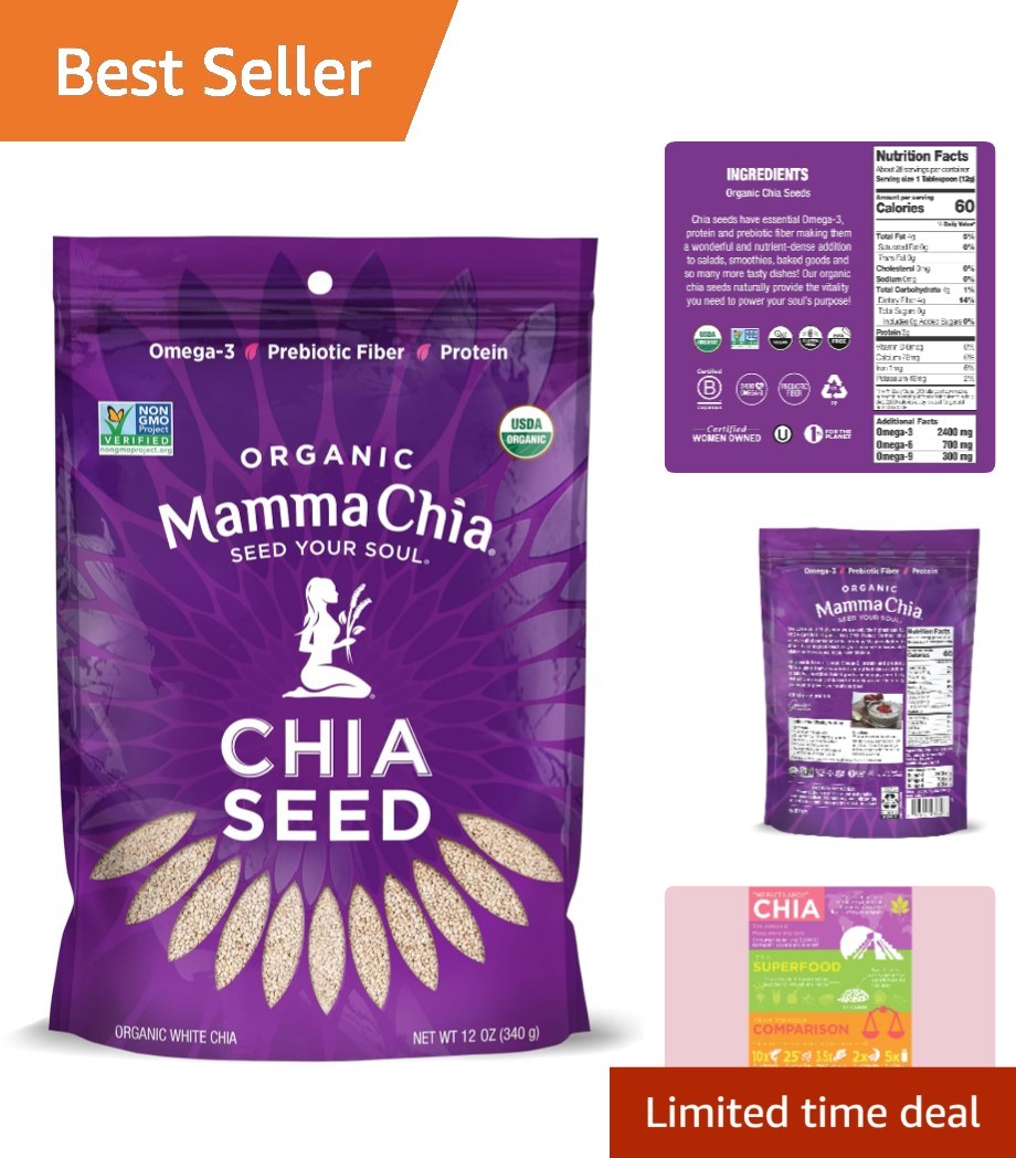 USDA Organic White Chia Seeds, 12 Ounce Pack – , Gluten Free Superfood
