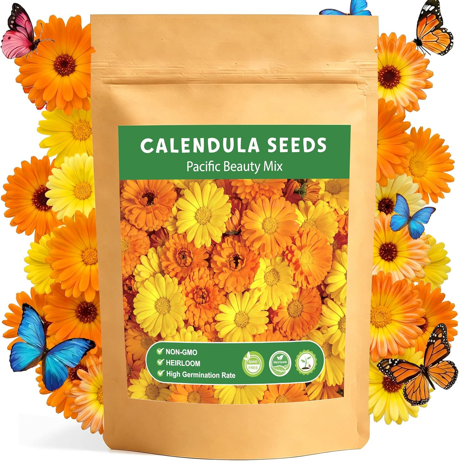 Calendula Seeds, Calendula Seeds for Planting Outdoor & Indoor, 4,000+ Pacific B