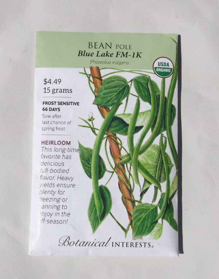 Lot #4. 12 packs Botanical Interests seeds, Blue Lake Bean , Carrots, Snap Peas