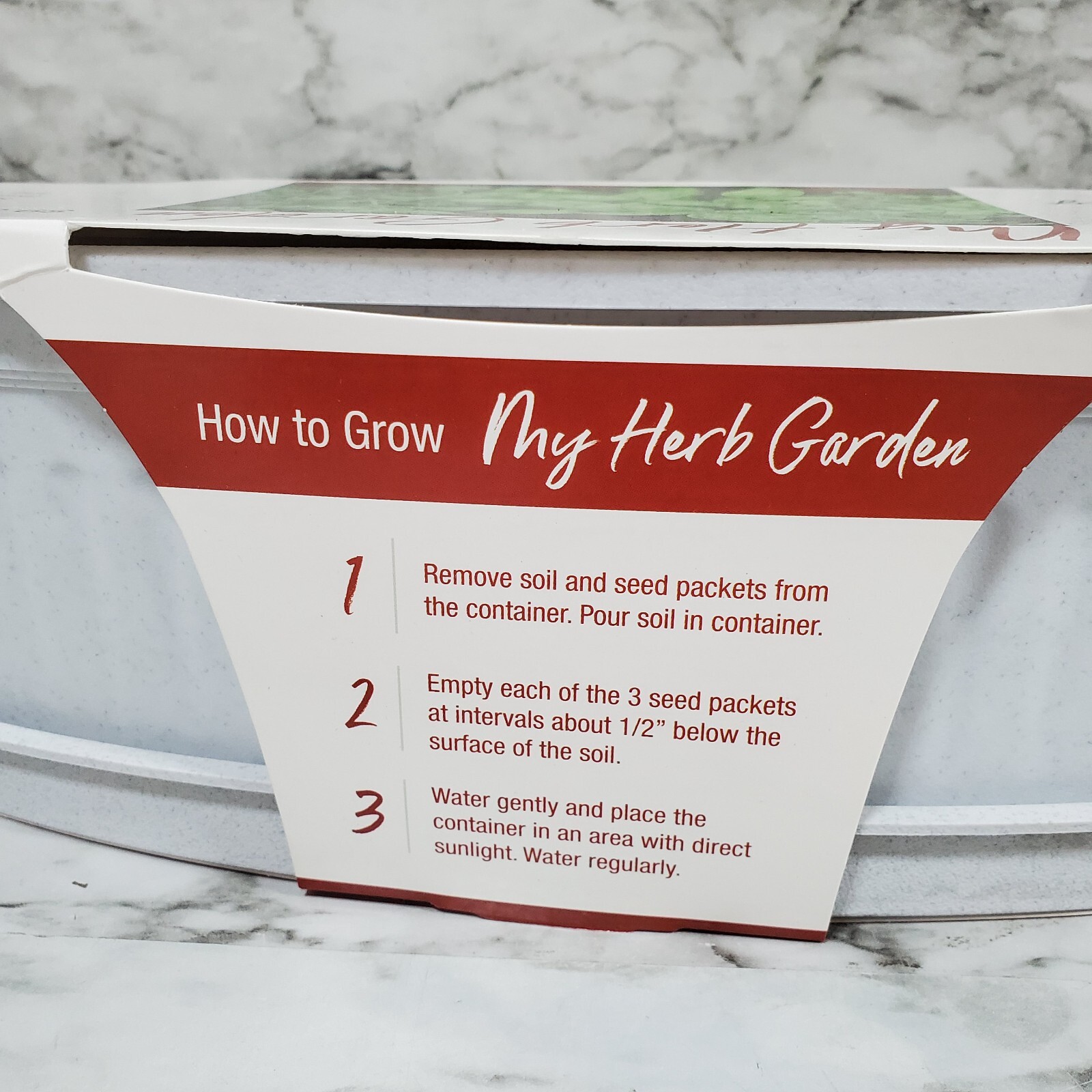 My Herb Garden White Basil, Oregano, Parsley Seed Planter Kit for Kitchen Garden