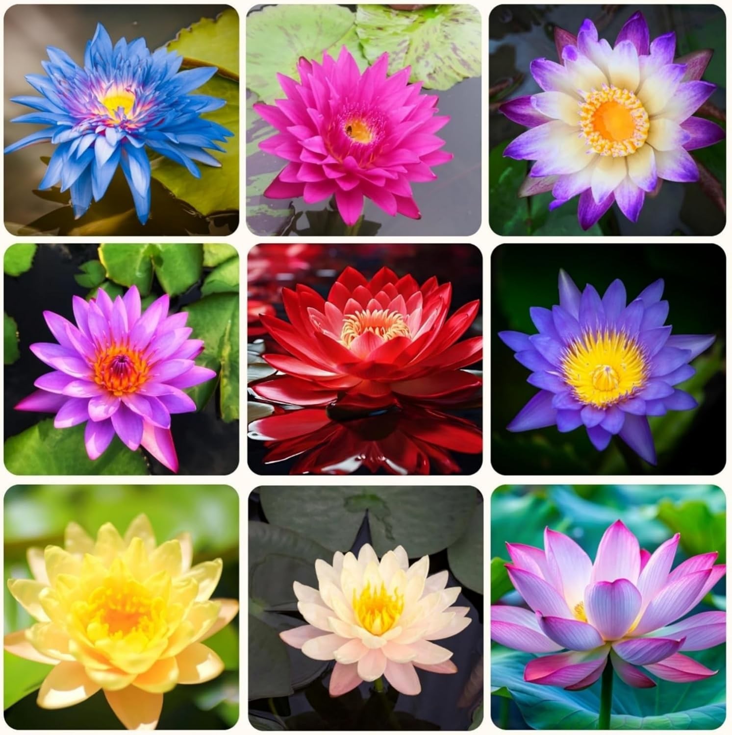 35+ Lotus Seeds Mixed Bowl Non-GMO Water Lily Flower Aquatic Pond Planting