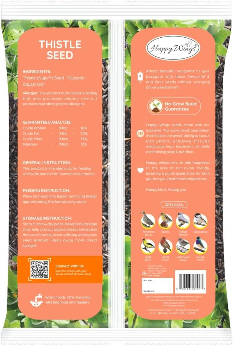 Nyjer Thistle Wild Bird Seed 10 lb No Grow Food for Wild Birds