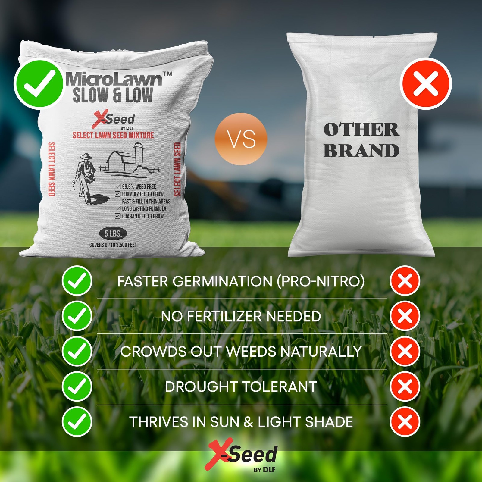 “5LB Micro Lawn Grass Seed for Cool Season, Shade, No Mow, Low Maintenance”