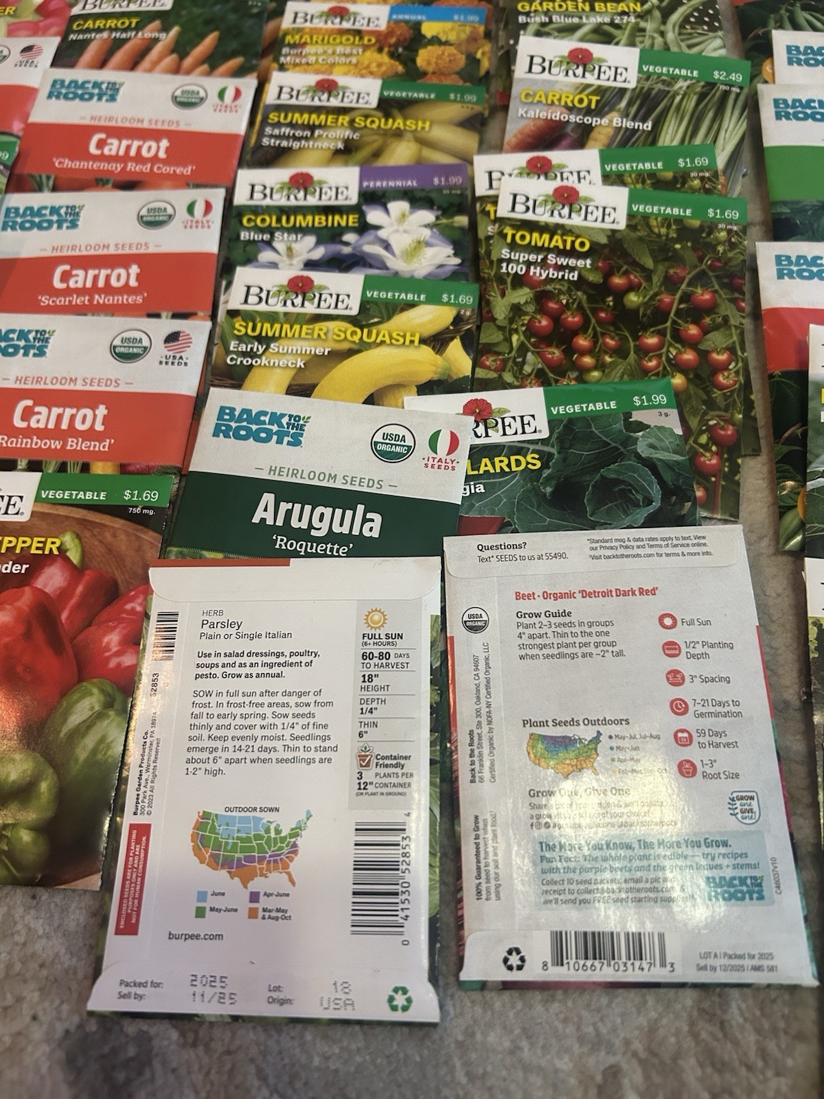 Lot E seeds Vegetable, flowers And Herb Seed Packets Packs 2025 mix gardening.