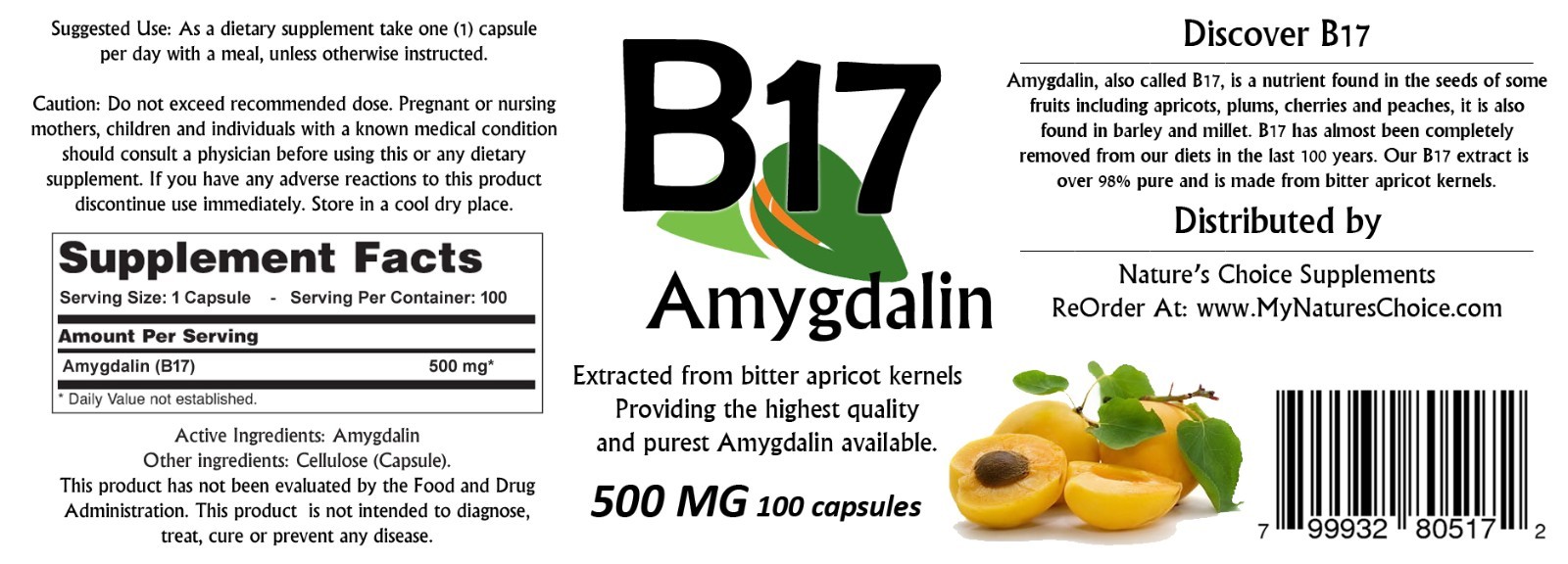 Bitter Apricot Seeds Extract Capsules 500mg