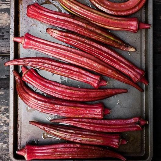 100 Red Burgundy Okra Seeds Non-GMO Heirloom | USA Seller