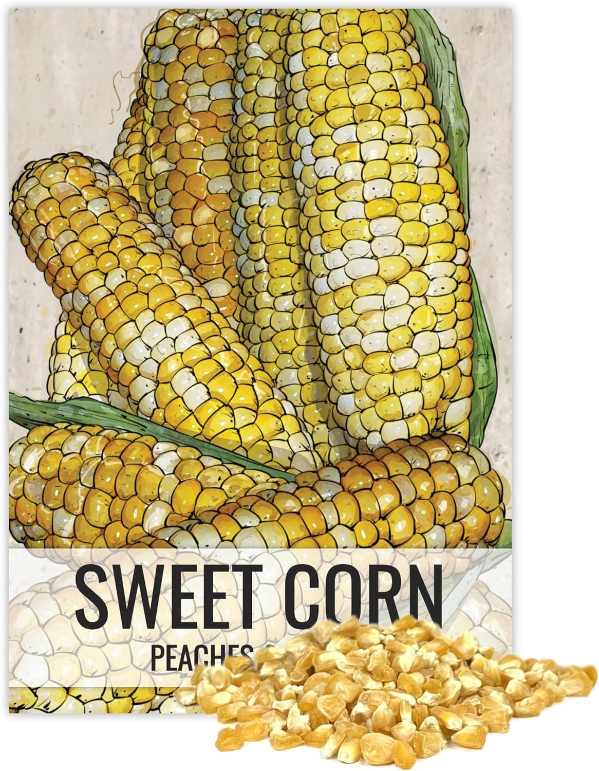 1.5 Ounce 230+ Corn Seeds for Planting ‘Peaches & Cream’ | Non GMO Hybrid Untrea