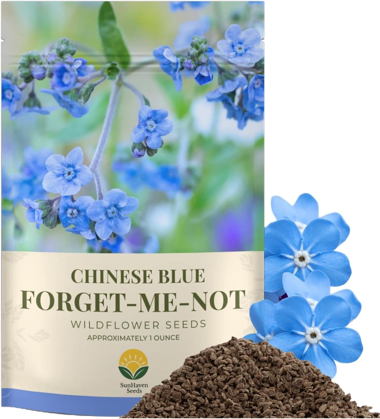 Forget-Me-Not Seeds (Chinese Blue) – 5,000+ Seeds – 1 Oz Bulk Extra Large Packet