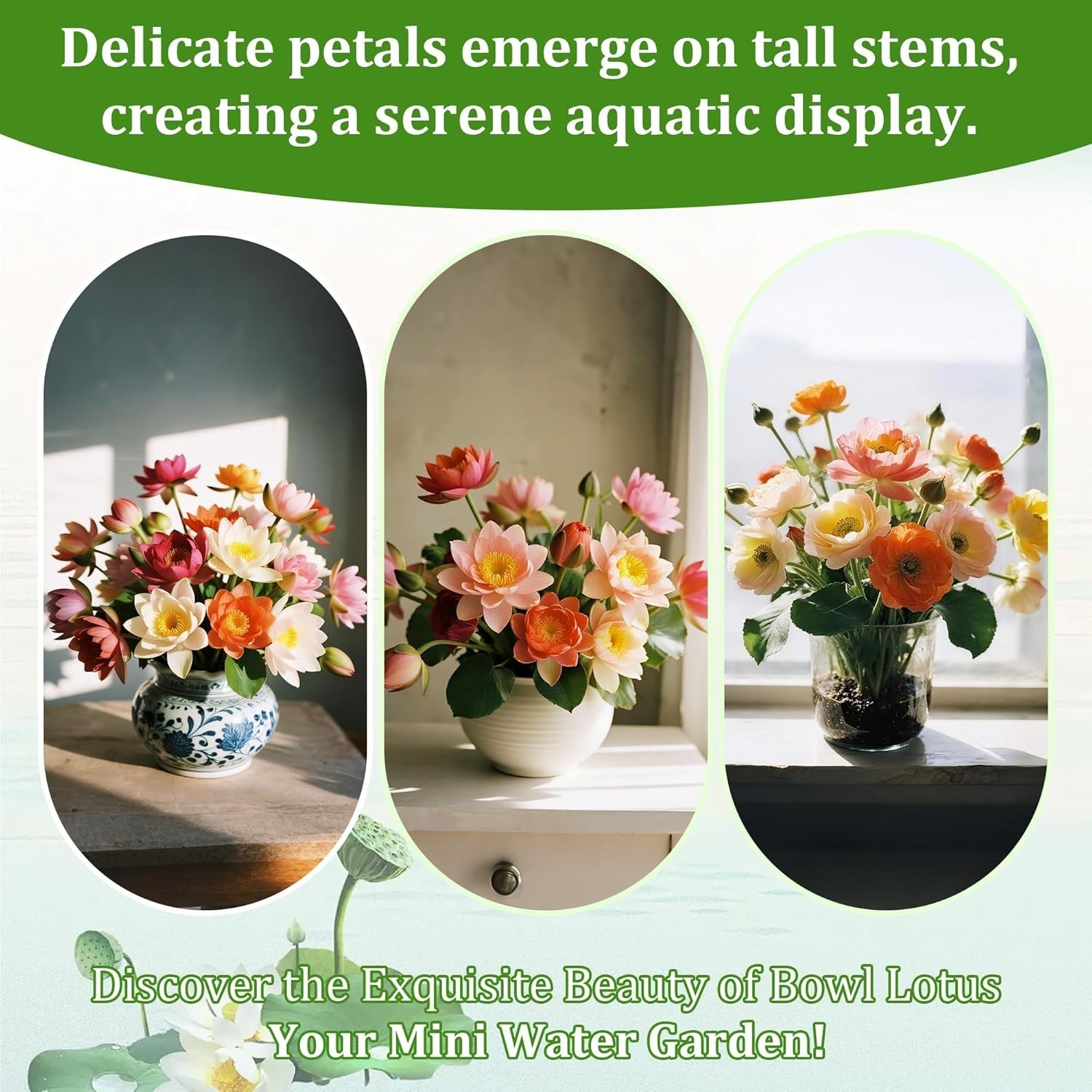 Vibrant Lotus Seeds – 35 Pcs for Stunning Ponds & Balconies – -Round Growth