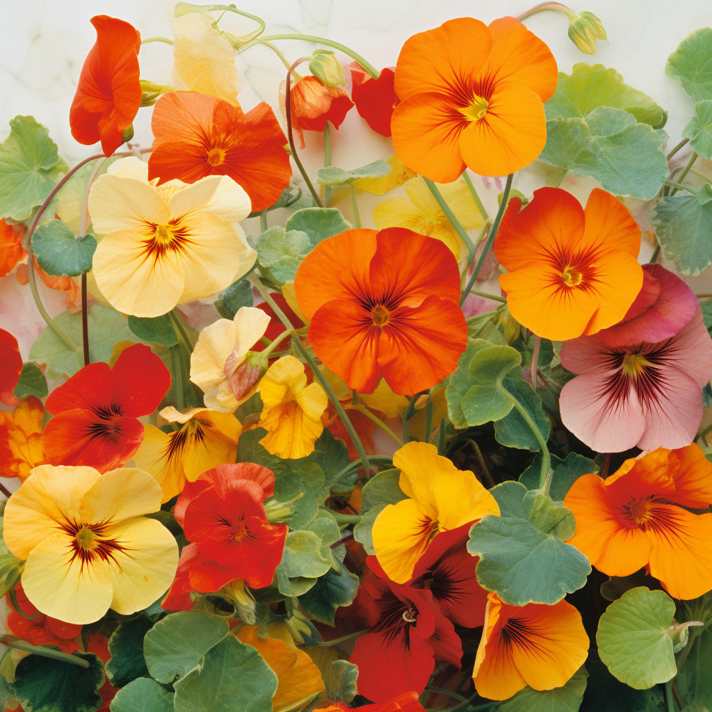 10+ Alaska Nasturtium Seeds – 100% Heirloom – Non-GMO – Open Pollinating