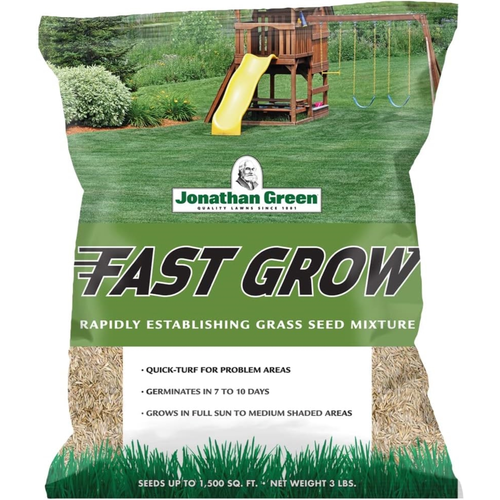 Jonathan Green Fast Grow Grass Seed Mixture, 3lb