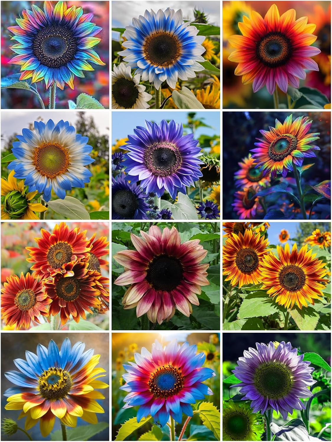 Multi-Colored Sunflower Seeds for Planting,100+ Rare Sunflower Seeds to Plant No
