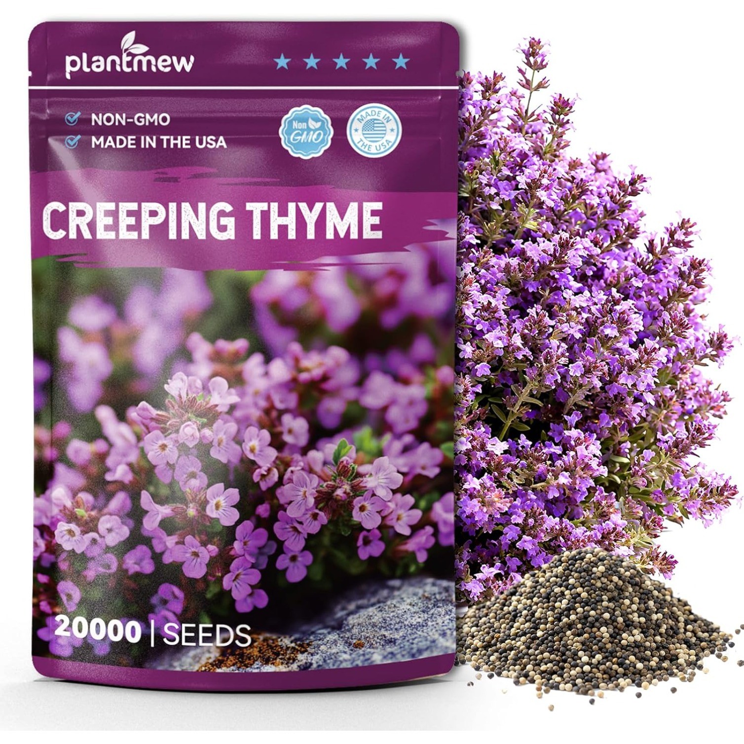20000 Creeping Thyme Seeds for Planting, Ground Cover Seeds (10g / 0.35 oz)