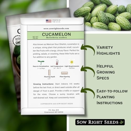 – Cucamelon Seeds for Planting – Non-GMO Heirloom Packet with Instructions 2