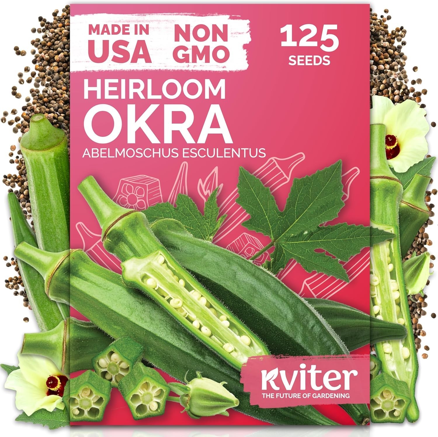GMO Free Clemson Spineless Okra Seeds – 125 Count for Thriving Summer Gardens
