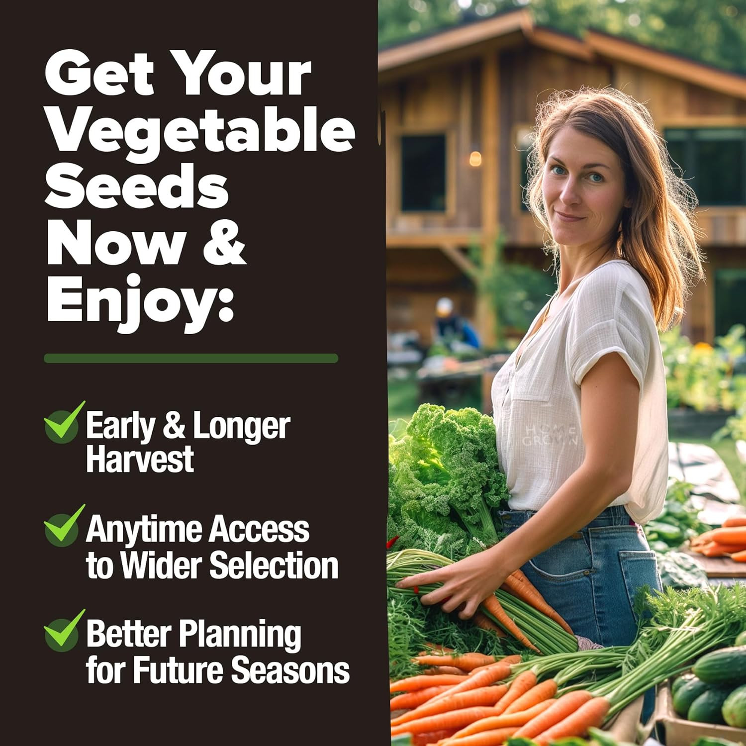 HOME GROWN 25 Variety Survival Seed Vault 12,000+ Heirloom Non-Gmo Vegetable See