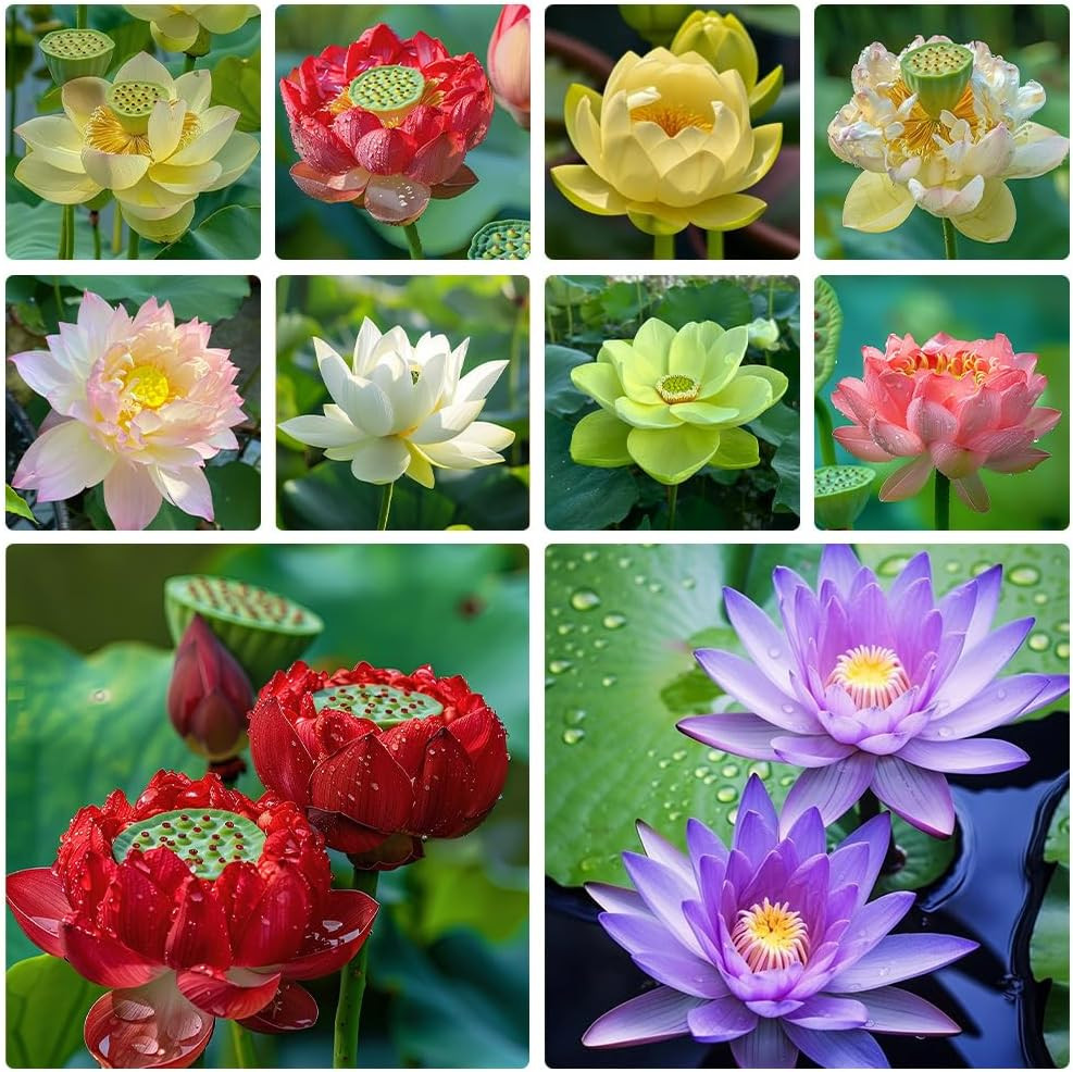 60Pcs Mix Bonsai Lotus Seeds for Planting in Water Bowl Lotus Seed Water Lilys F