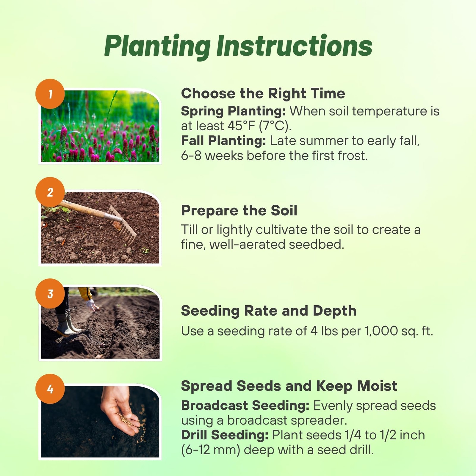 Nutrient-Rich Cover Crop Seeds Mix for Soil Health – 5 lbs Triticale, Peas, Oats