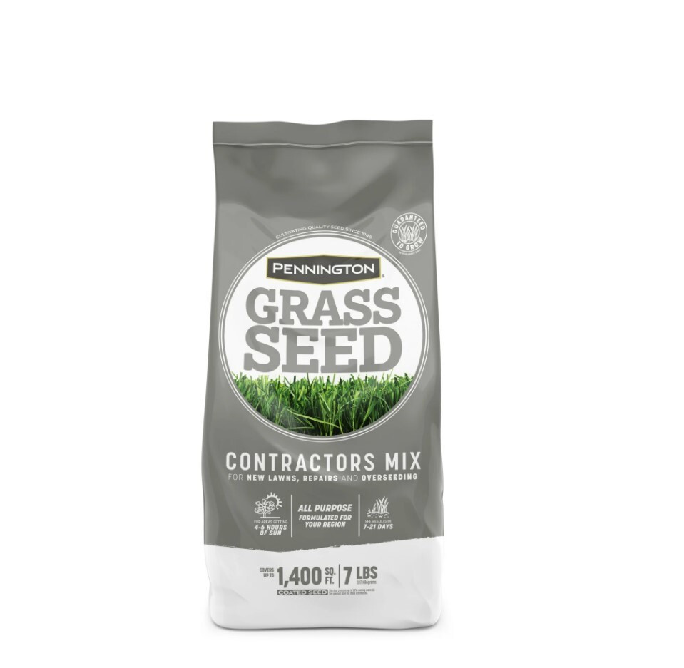 Pennington Contractors Central Grass Seed Mix, for Sun to Partial Shade, 7 Lb.